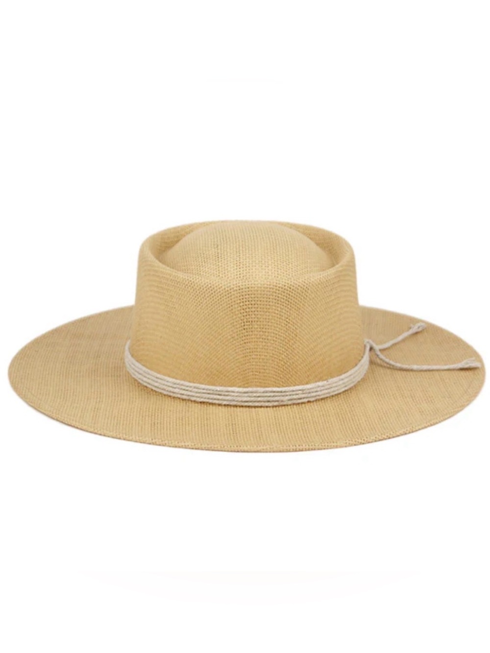 Angela & William Wide Brim Straw Sun Hat with Twisted Rope Band - Natural